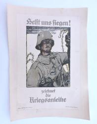 Affichette originale Erler  1917 Helft uns siegen ! Allemagne