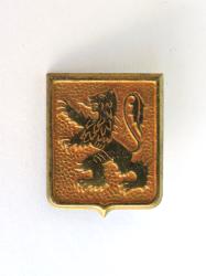 Insigne 43&deg; R&eacute;giment d&#039;Infanterie Lion des Flandres Laiton