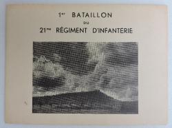 Carte du 1&deg; Bataillon du 21&deg; R&eacute;giment d&#039;Infanterie  1958 Guerre d&#039;Alg&eacute;rie