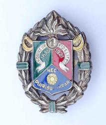 Insigne 1er R&eacute;giment Etranger de Cavalerie Drago, guilloch&eacute;, deux anneaux., marquage centrale