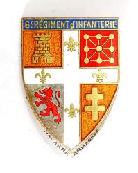 Insigne 6&deg; R&eacute;giment d&#039;Infanterie. Drago, &eacute;mail