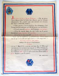 Affiche 1er Mai 1941 P&eacute;tain Discours de Saint-Etienne