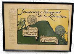 Affiche originale sous verre Souscrivez &agrave; l&#039;emprunt de la lib&eacute;ration. 1918