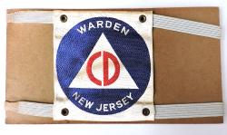 Brassard Civil Defense Warden  New Jersey   WW2