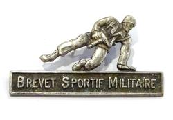 Brevet Sportif Militaire argent&eacute; Drago, dos guilloch&eacute; G.1469