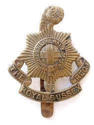 Cap badge. The Royal Sussex Regiment WW1 All-brass 1916