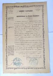 Certificat de Bonne Conduite 4&deg; R&eacute;giment d&#039;artillerie 1895 Besan&ccedil;on