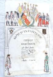 Certificat de Bonne Conduite 46&deg; R&eacute;giment d&#039;Infanterie Berlin 1954