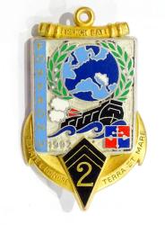 Insigne 2&deg; R&eacute;giment d&rsquo;Infanterie de Marine,FORPRONU 1992 Matricul&eacute;.