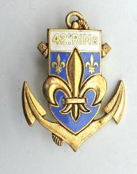 Insigne 42&deg; R&eacute;giment d&rsquo;Infanterie de Marine, &eacute;mail
