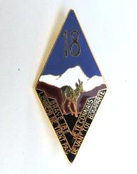 Insigne 18&deg; R&eacute;giment d&#039;Infanterie AB  Retirage
