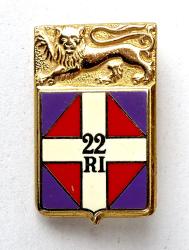 Insigne 22 &egrave;me R&eacute;giment d&#039;Infanterie  Drago Noisiel