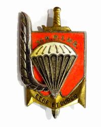 Insigne 3&deg;RPIMa  &eacute;mail, parachute en relief Drago Paris