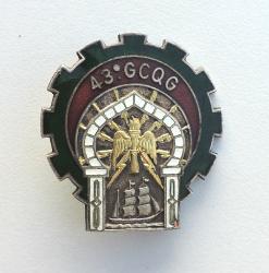 Insigne 43&deg; Groupe de Compagnie de Quartier G&eacute;n&eacute;ral 1962-1964