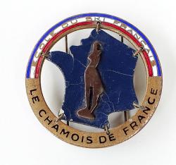 Insigne Le Chamois de France Grand mod&egrave;le, Augis, carte cuir