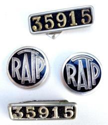 Lot d&#039;insignes de la RATP