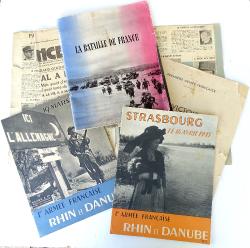 Lot de revues et journaux 1&egrave;re Arm&eacute;e Rhin et Danube, Lib&eacute;ration.