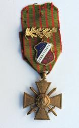 M&eacute;daille Croix de guerre 1914-1918 Palme Anciens combattants de la Dr&ocirc;me