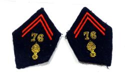 Pattes de collet d&#039;Officier 76&deg; R&eacute;giment d&#039;Infanterie