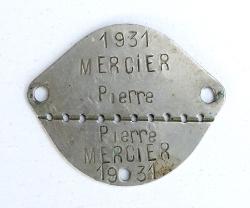Dog tag french soldier Rouen 1931