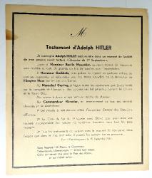Tract Testament d&#039;Adolph Hitler septembre 1944