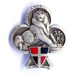 Insigne 35&deg; R&eacute;giment d&#039;infanterie 1604 Drago &eacute;mail, dos lisse G.913