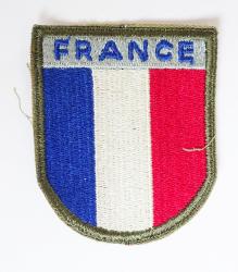Insigne de nationalit&eacute; France Fabrication US Seconde Guerre mondiale